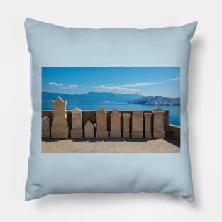 Graves Overlooking Baska Bay Pillow