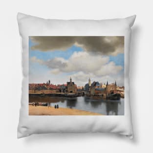 View of Delft - Johannes Vermeer Pillow