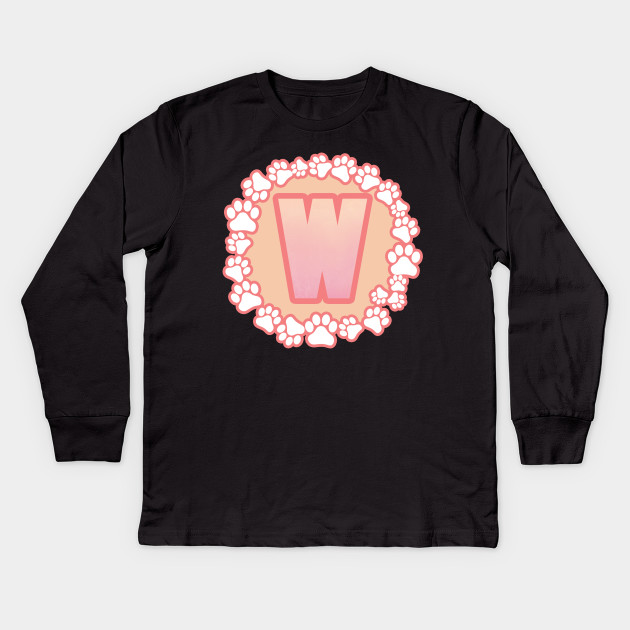 Cute Pink Initial Letter W With Dog Paws The Letter W Cute Pink