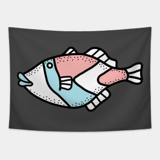 Unique fish illustration with personality Tapestry