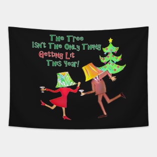 Getting Lit This Christmas Lampshade Drunk Funny Design Tapestry