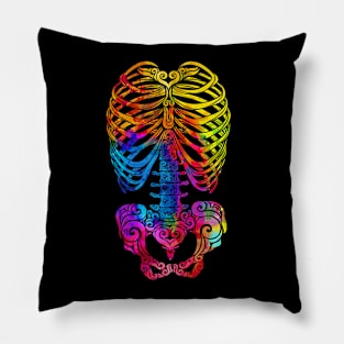 Swirly Bones (color) Pillow