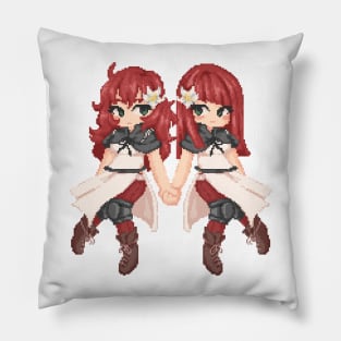 Nier twins pixel art Pillow