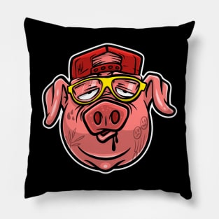 Funny Cute Tattooed Pig Face Pillow