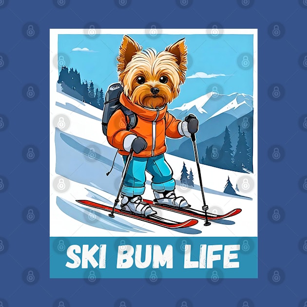 Yorkipoo Ski Bum by Doodle and Things