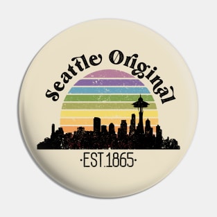 Seattle Original Retro Rainbow Pin