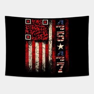 Qr Scan Me President Trump 4547 Trump Dancing Code Tapestry