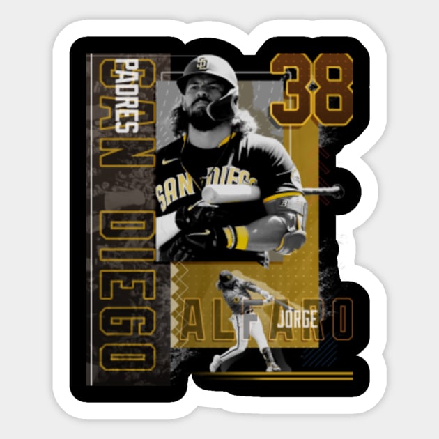 Jorge Alfaro Baseball Paper Poster Padres 2 - Jorge Alfaro - Sticker