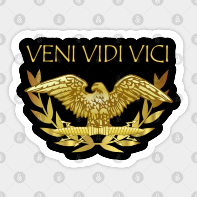 Veni Vidi Amavi I came. I saw. I loved. Version 2 Sticker for Sale by  Feather n' Ink