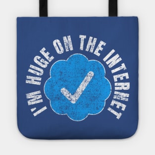 Huge On The Internet Twit Verified Badge Distressed Tote