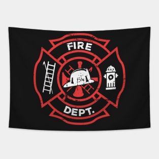 Distressed Firefighter Logo Tapestry