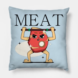 Hand Drawn Meat Fun Pillow