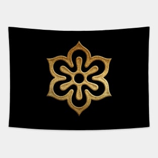 Kyoto Prefecture Symbol in Gold Faux Tapestry