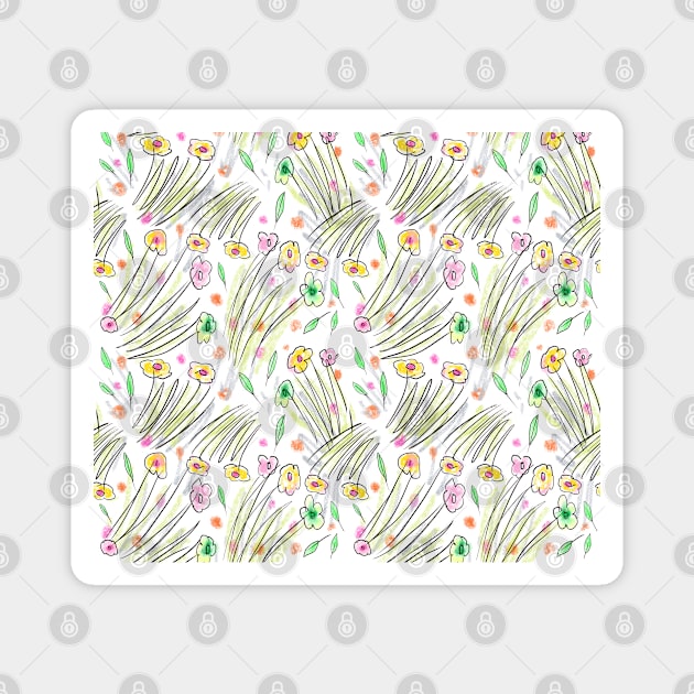 Tiny Flowers Pattern Beautiful Nature Magnet by GeeTee