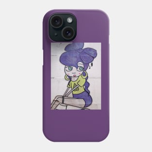 brick lane graffiti purple girl Phone Case