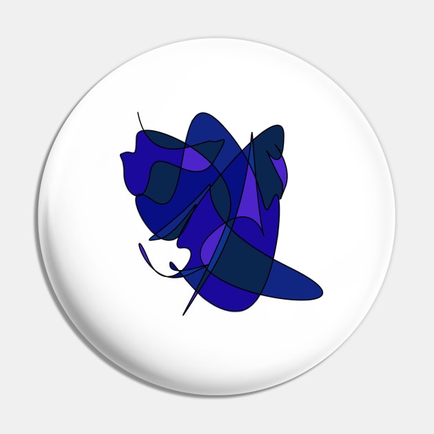 Abstract Lines And Curves In Blue Pin by KirtTisdale