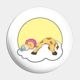 Giraffe at Sleeping with Cloud & Sun Pin