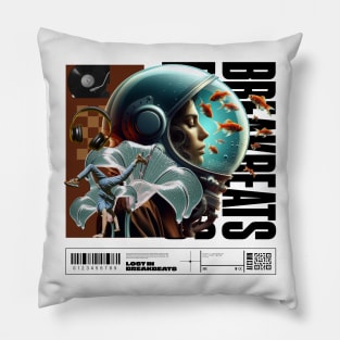 BREAKBEAT  - Female Astronaut (Black) Pillow