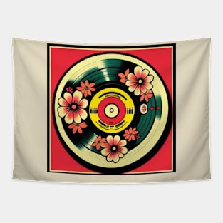 Retro Vintage Flowers Pop Art Aesthetic Vinyl Tapestry