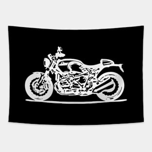 R Nine T Cafe Racer White Sketch Art Tapestry