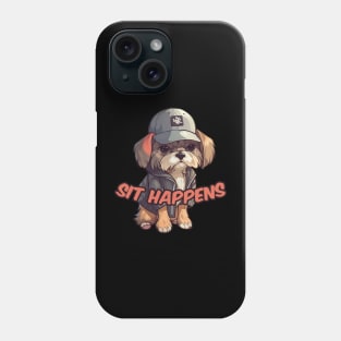 A cute dog wearing street fashion Phone Case