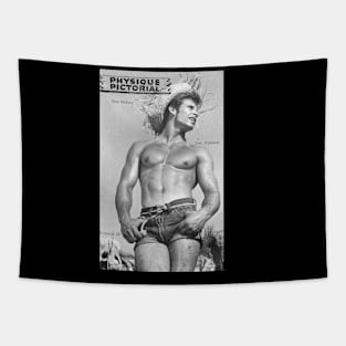 PHYSIQUE PICTORIAL Joe Valiant - Vintage Physique Muscle Male Model Magazine Cover Tapestry