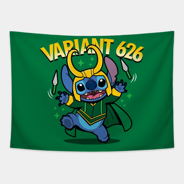 Cute Funny Adorable Alien Variant Superhero God Of Mischief Cartoon Mashup Parody Tapestry by BoggsNicolas