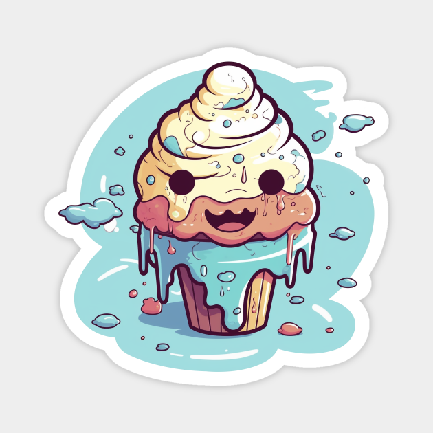 Cute Ice Cream Cone Ice Cream Magnet Teepublic 6034