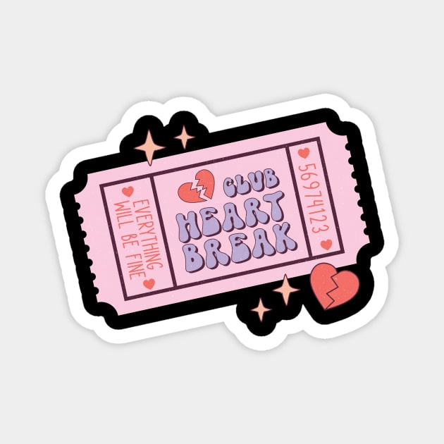 Club Heart Break Valentine's Day Magnet by The WYLD Tribe