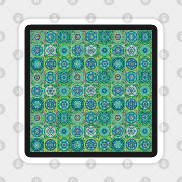 Mandala patchwork in green Magnet by marina63