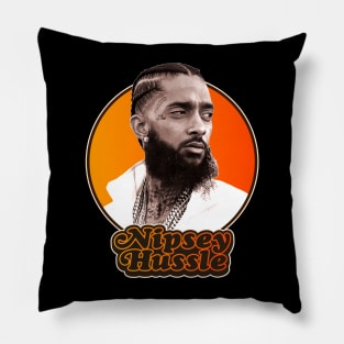 Retro Nipsey Hussle Tribute Pillow