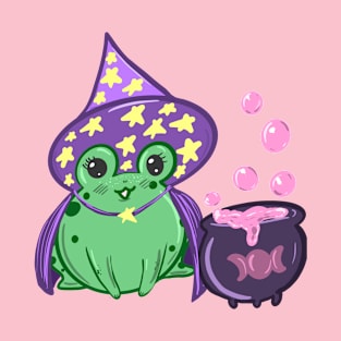 Kawaii Frog Witch T-Shirt