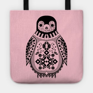 cute and classy black penguin in ecopop pattern Tote