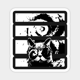 cool cat spice black white vintage Magnet