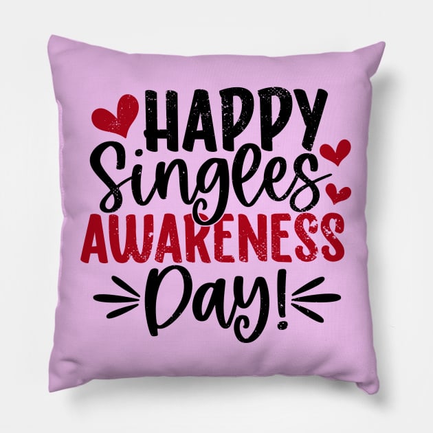 Anti Valentines Day No Cupid Happy Singles Awareness Day Pillow by alcoshirts