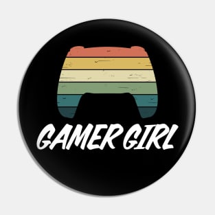 Gamer Girl Retro Rainbow Video Game Console Controller Pin