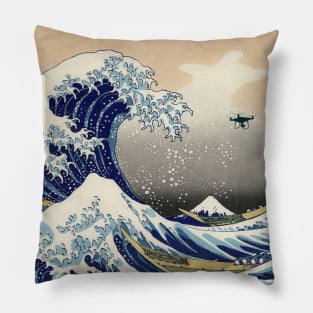 The Great Drone Wave Off Kanagawa Pillow