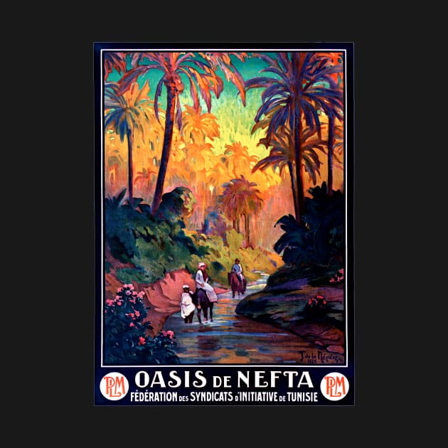 Oasis in Nefta, Tunisia, North Africa 1925 Tourism Poster by rocketshipretro