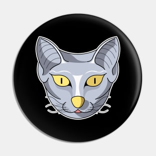 cute silver sand cat face Pin