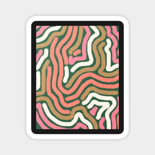 Line art, Abstract pattern, Retro abstract art Magnet