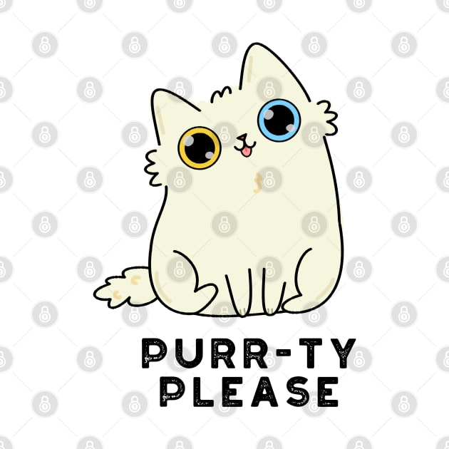 Purr-ty Please Cute Kitty Cat Pun by punnybone