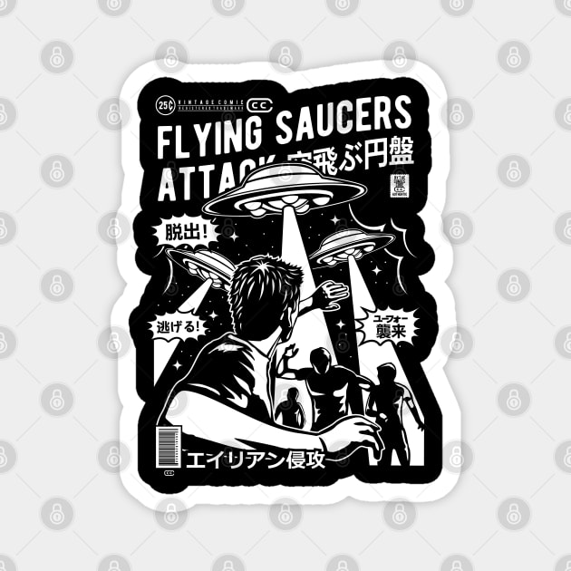 Flying Saucers Attack Magnet by CRD Branding