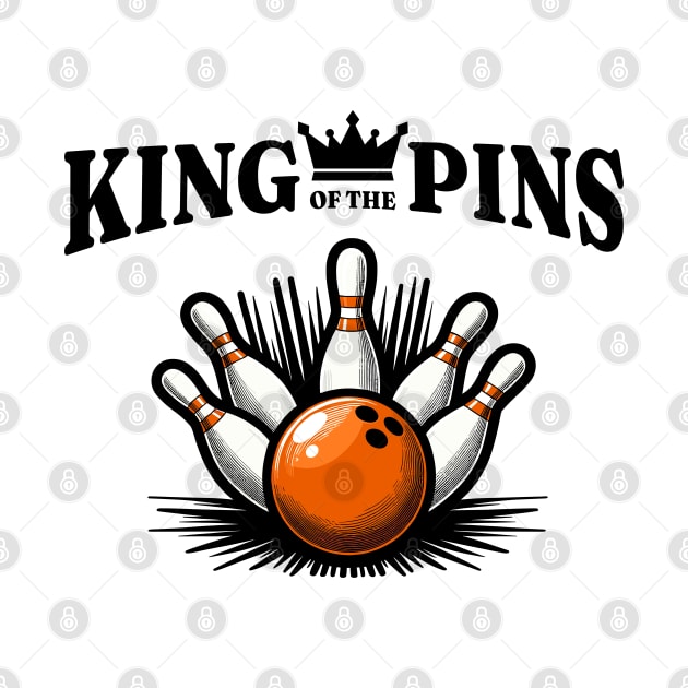 King of the Pins – Bowling Sport Fun Design by Infinitee Shirts