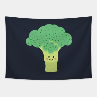 Cute and Happy Broccoli Tapestry