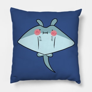 Cute Blushing Manta Ray Pillow