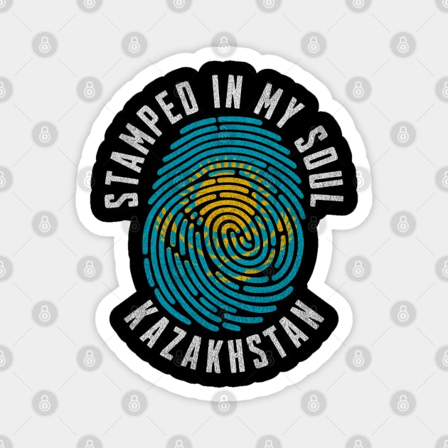Stamped in My Soul Kazakhstan Flag Kazakh Pride Roots Magnet by Yesteeyear