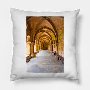 The Cloister at the Old Coimbra Cathedral Pillow