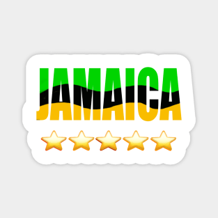 Reggae Rasta Jamaican colours  Five star rating - National flag colors Jamaica Magnet