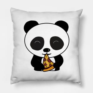 Cute Panda Bear Eating Pizza Pillow