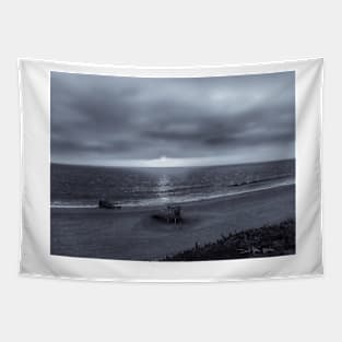 Texas Beach -  Black and White Tapestry